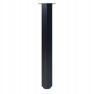 Noga meblowa kwadratowa GTV, H=710 mm, profil 60x60, Al, czarnyу